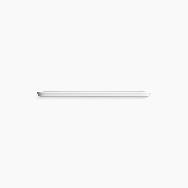 White Ceramic Rectangular Above-Counter Bathroom Sink