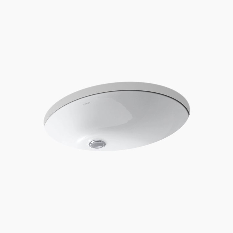 Caxton Classic White Oval Ceramic Undermount Bathroom Sink