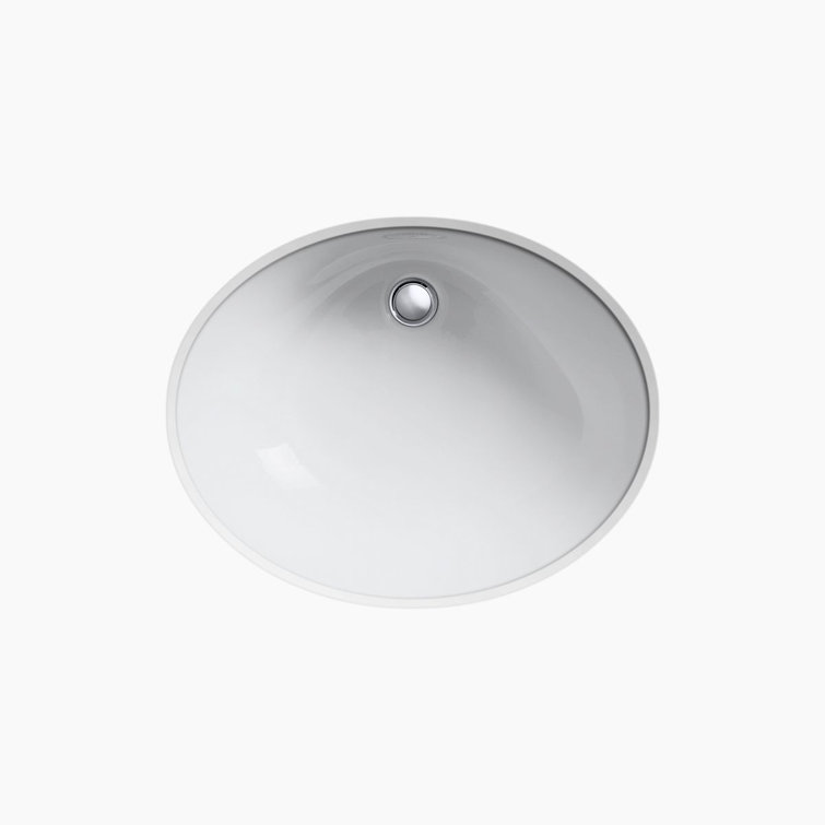 Caxton Classic White Oval Ceramic Undermount Bathroom Sink