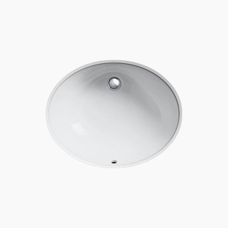 Caxton Classic White Oval Ceramic Undermount Bathroom Sink
