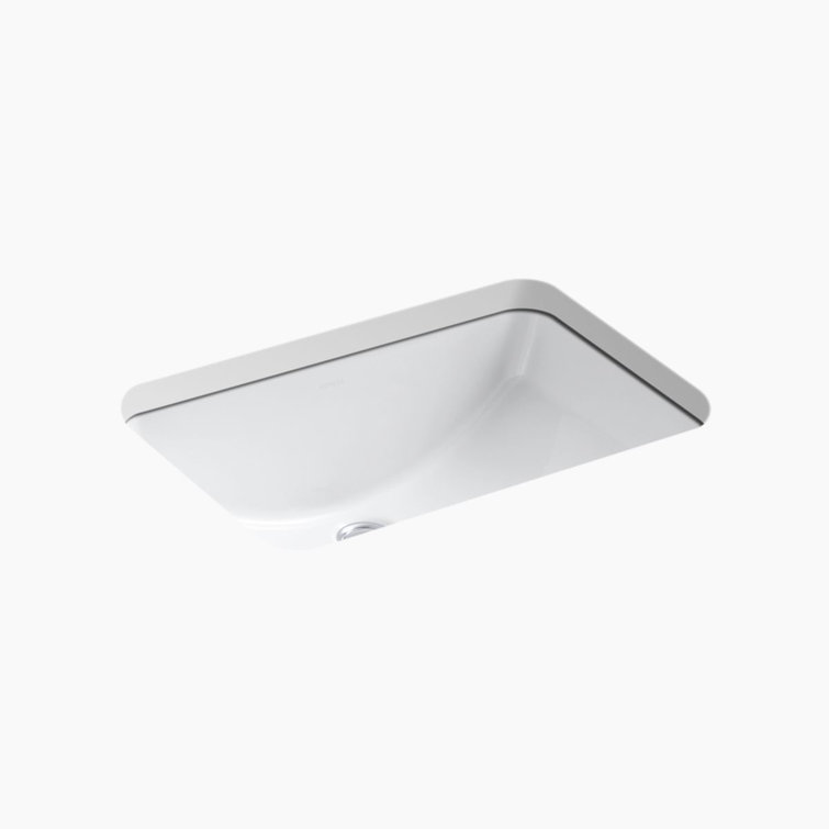 Ladena White Ceramic Undermount Bathroom Sink with Glazed Underside