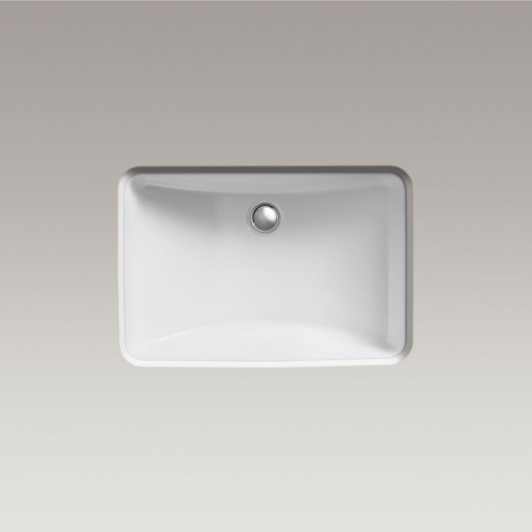 Ladena White Ceramic Undermount Bathroom Sink with Glazed Underside