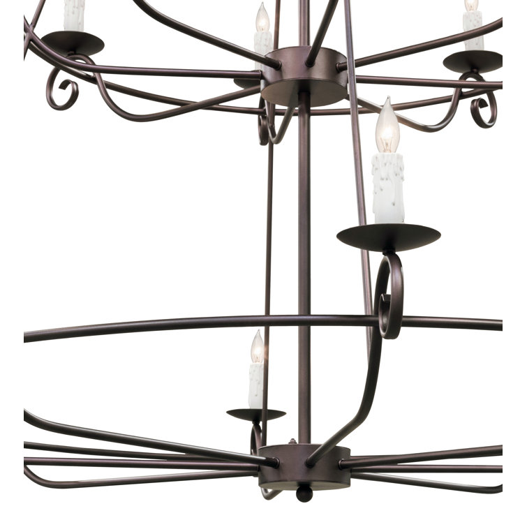 Mahogany Bronze 24-Light Tiered Candle Chandelier