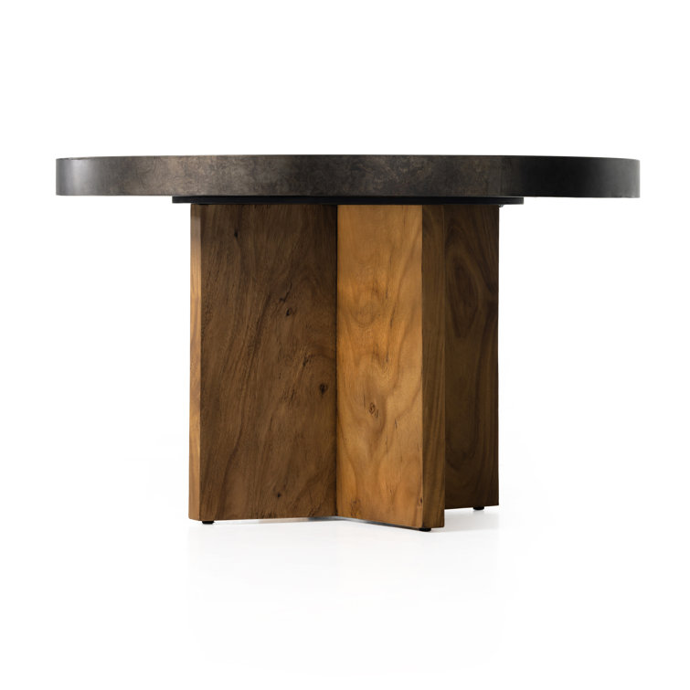 Natural Brown Guanacaste Round 6-Player Poker Table