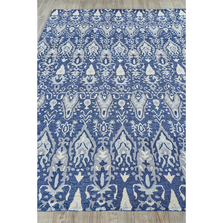 Sarasota Gray Hand Tufted Wool Ikat Area Rug 10' x 14'