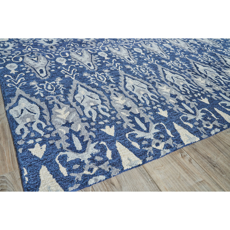 Sarasota Gray Hand Tufted Wool Ikat Area Rug 10' x 14'