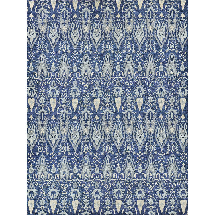 Sarasota Gray Hand Tufted Wool Ikat Area Rug 10' x 14'