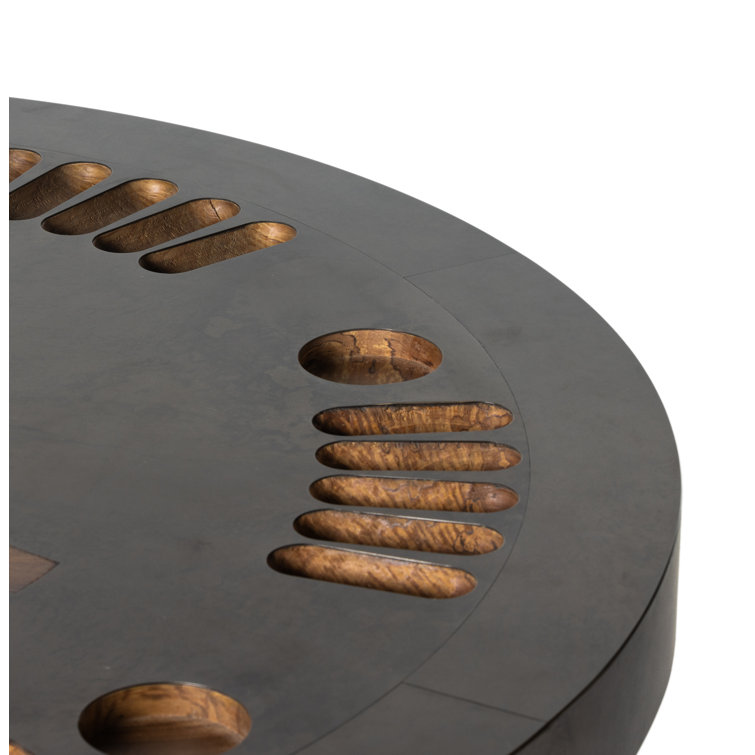 Natural Brown Guanacaste Round 6-Player Poker Table