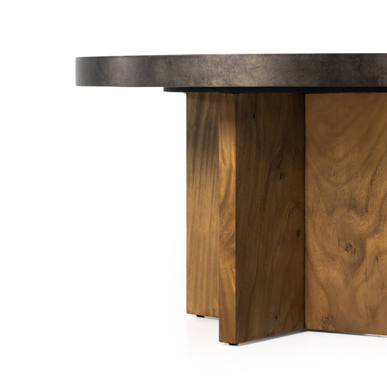 Natural Brown Guanacaste Round 6-Player Poker Table