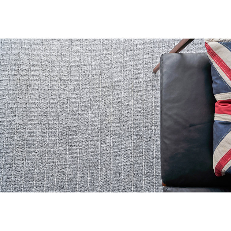 Gray Striped Synthetic Flat Woven 10' x 14' Area Rug