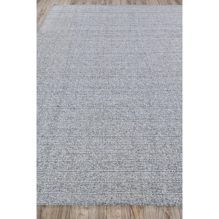 Nova Handcrafted Gray Stripe Synthetic Flatweave 6' x 9' Rug