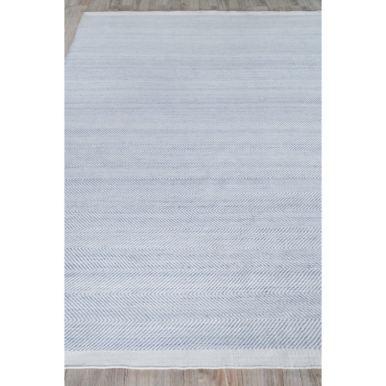 Astral Chevron 5' x 8' Blue Synthetic Flatweave Rug