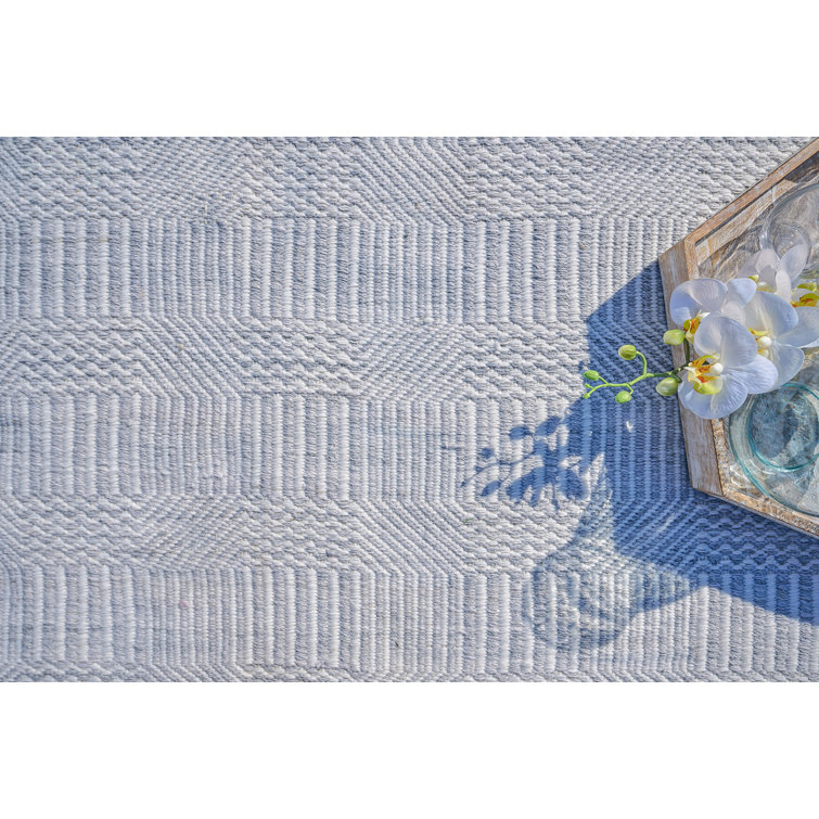Light Silver 8' x 10' Handmade Flatweave Geometric Rug