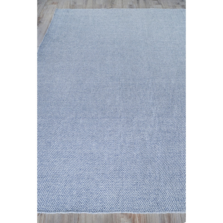 Serene Breeze Light Blue Synthetic 8' x 10' Flatweave Rug
