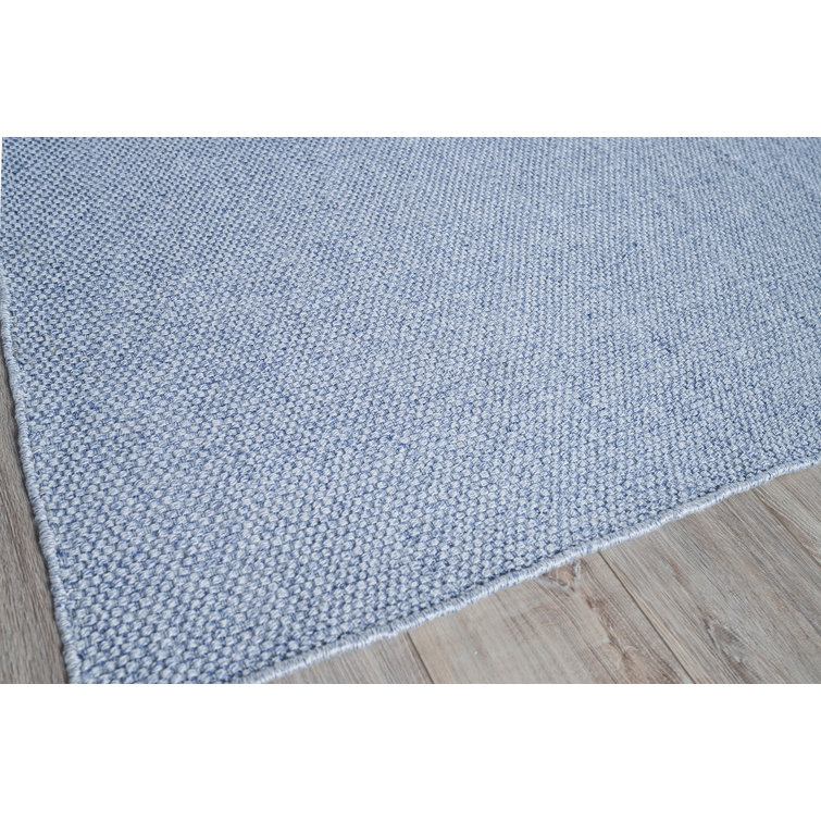 Serene Breeze Light Blue Synthetic 8' x 10' Flatweave Rug