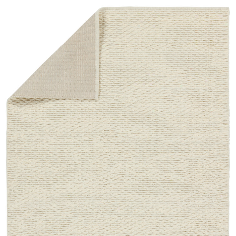 Handwoven Luxe Cream Wool 8'x10' Stain-Resistant Area Rug