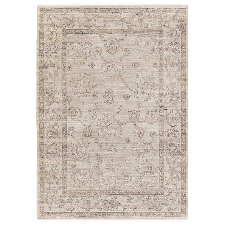 Camille Handcrafted Floral Gray Synthetic Runner Rug, 2'6" x 8'