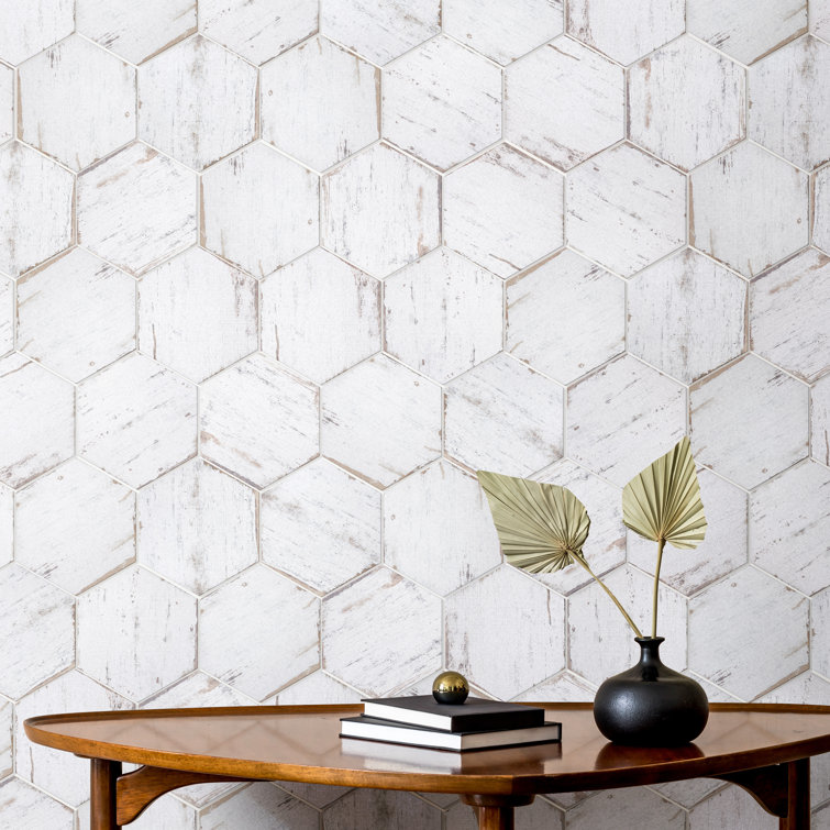Retro Hex Blanc 7" x 8" Porcelain Hexagon Tile for Walls & Floors