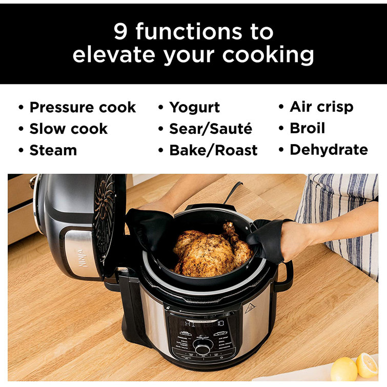 Ninja Foodi 8 Qt. Deluxe XL Black and Stainless Steel Pressure Cooker