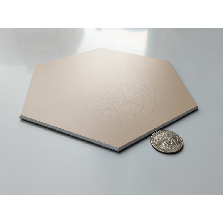Latte Hexagon Stone Composite Peel & Stick Wall Tile