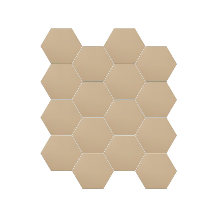Latte Hexagon Stone Composite Peel & Stick Wall Tile