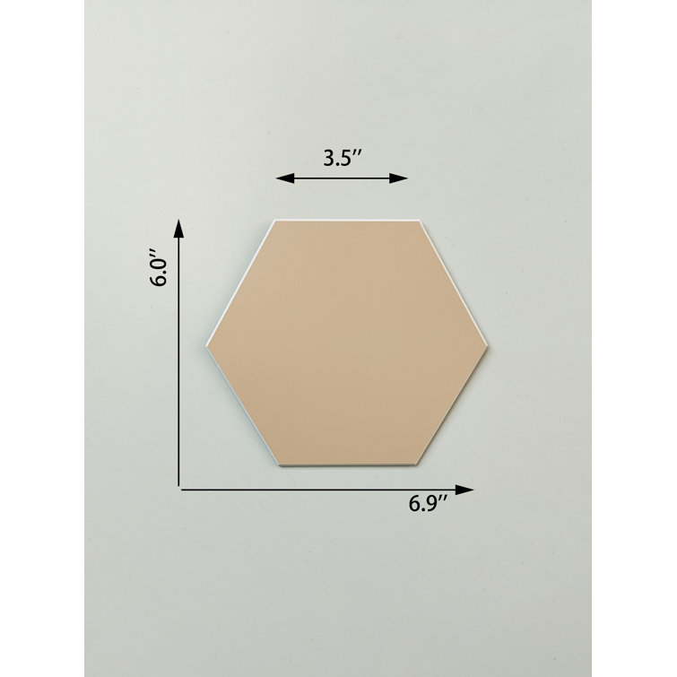 Latte Hexagon Stone Composite Peel & Stick Wall Tile