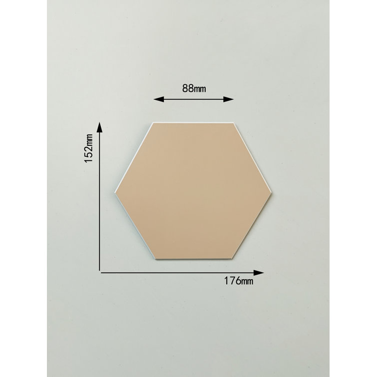 Latte Hexagon Stone Composite Peel & Stick Wall Tile