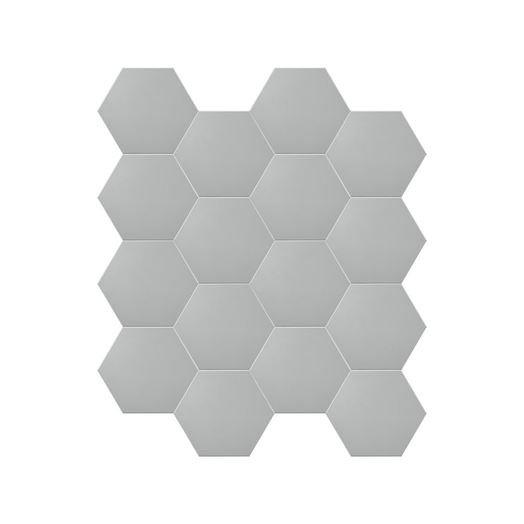 Bex Gray Hexagon Stone Composite Peel & Stick Wall Tile