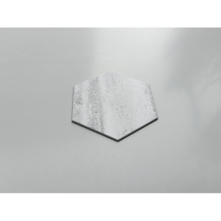 Alpine Gray Hexagon Stone Composite Peel & Stick Wall Tile