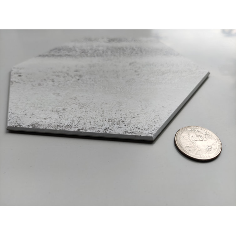 Alpine Gray Hexagon Stone Composite Peel & Stick Wall Tile