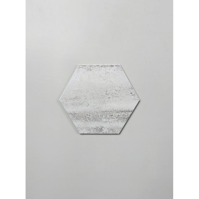 Alpine Gray Hexagon Stone Composite Peel & Stick Wall Tile