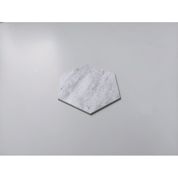 Bex 6" x 6.9" Mineral Gray Hexagon Peel & Stick Wall Tile