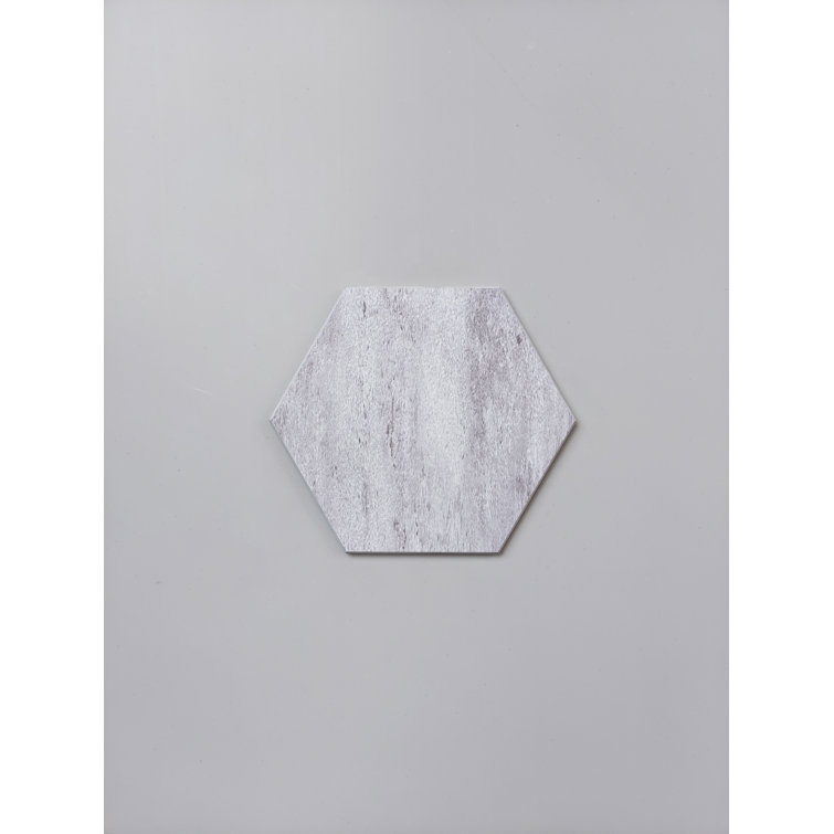 Bex 6" x 6.9" Mineral Gray Hexagon Peel & Stick Wall Tile