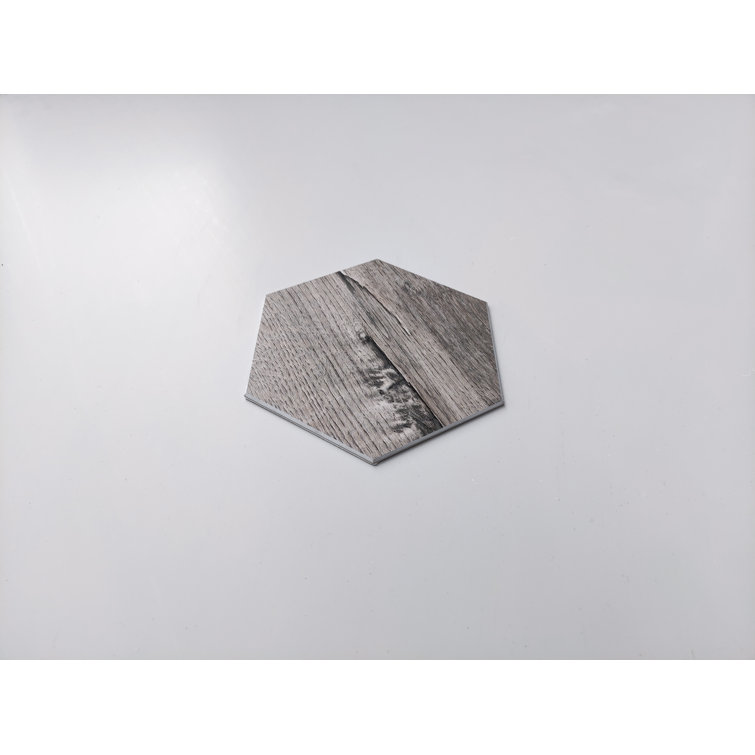 Bonfire Hexagon Wood Grain Peel & Stick Wall Tile
