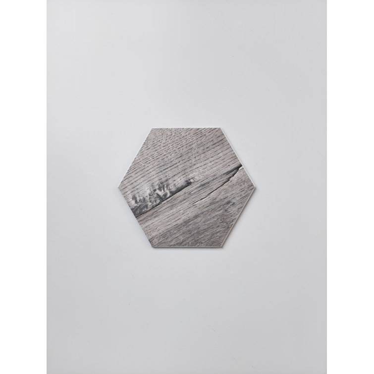 Bonfire Hexagon Wood Grain Peel & Stick Wall Tile