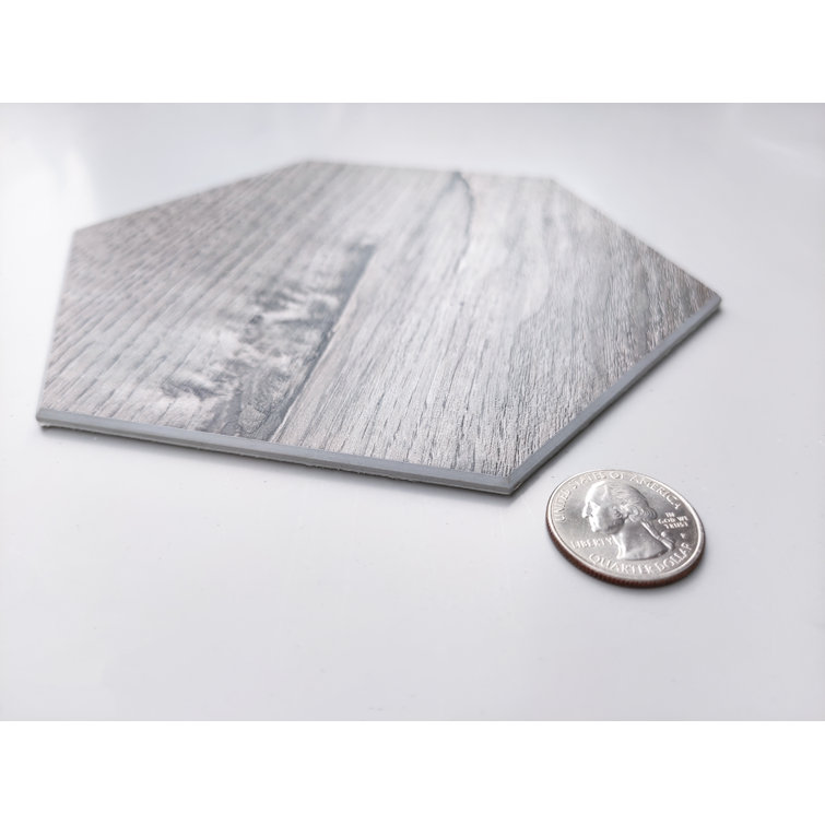 Bonfire Hexagon Wood Grain Peel & Stick Wall Tile
