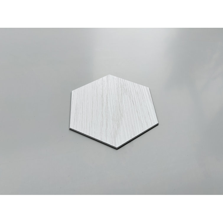 Eggshell Hexagon Stone Composite Peel & Stick Wall Tiles