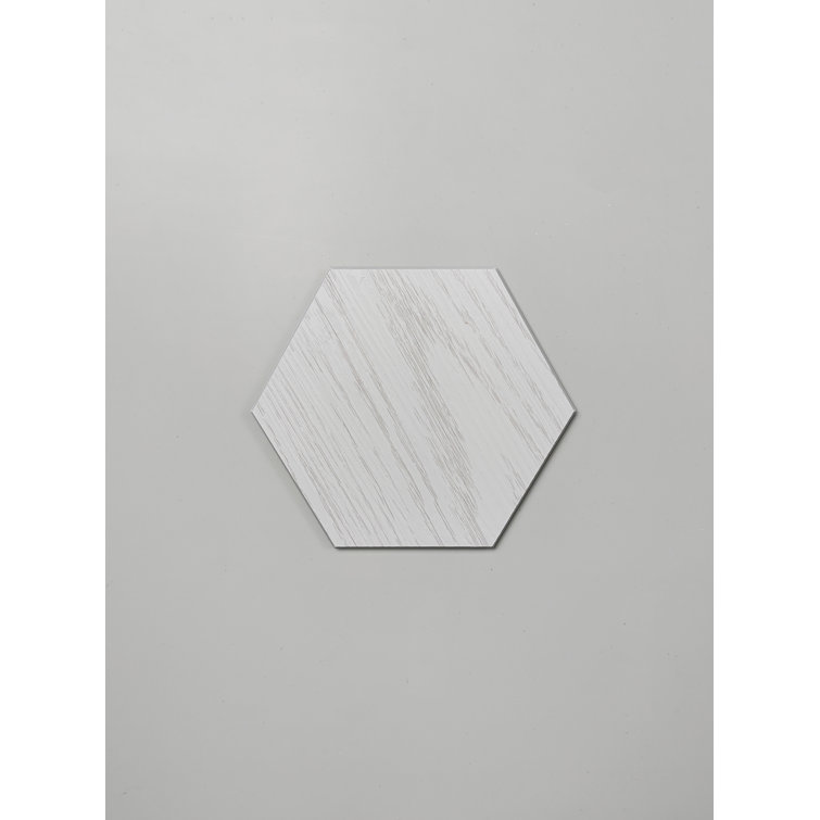 Eggshell Hexagon Stone Composite Peel & Stick Wall Tiles