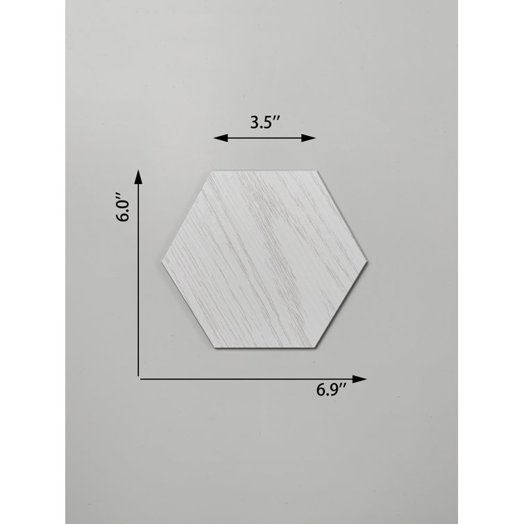 Eggshell Hexagon Stone Composite Peel & Stick Wall Tiles