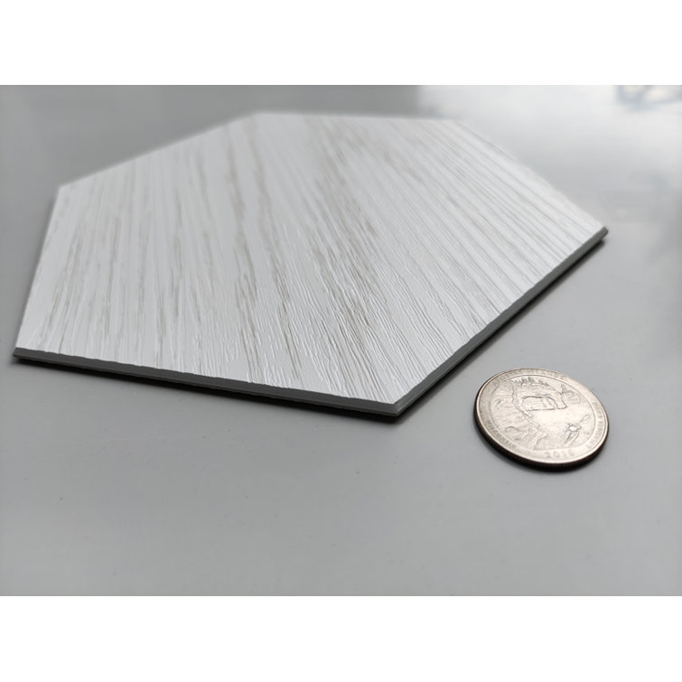 Eggshell Hexagon Stone Composite Peel & Stick Wall Tiles