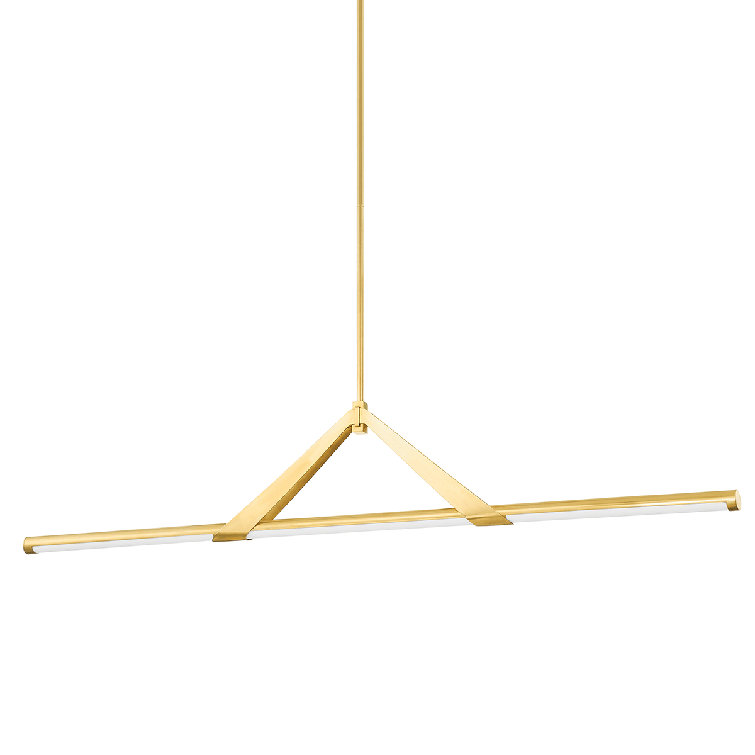 Elevated Jonas Aged Brass LED Island Light with Sleek Silhouette