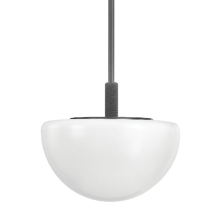Lethbridge Elegance 1-Light Old Bronze Pendant with White Glass Dome
