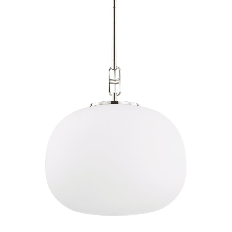 Polished Nickel Glass LED Indoor/Outdoor Pendant Light
