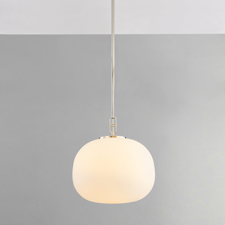 Polished Nickel Glass LED Indoor/Outdoor Pendant Light