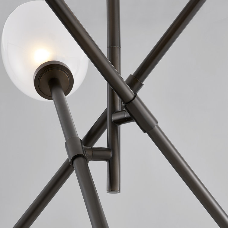 Alberton Black Brass 6-Light Sputnik Chandelier with Clear Glass Shades