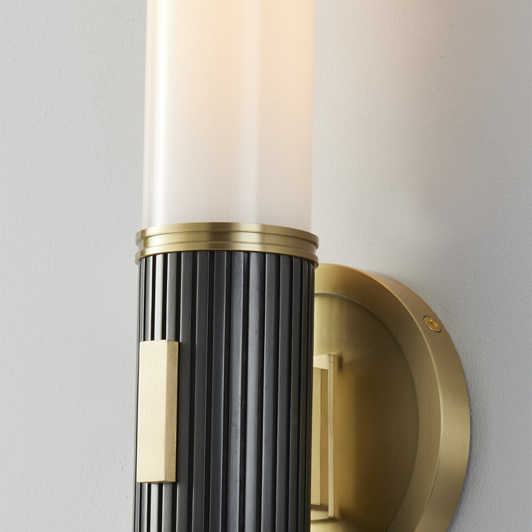 Aged Bronze and Opal Glass 1-Light Wall Sconce