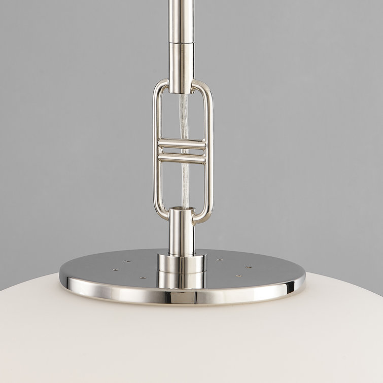 Polished Nickel Glass LED Indoor/Outdoor Pendant Light