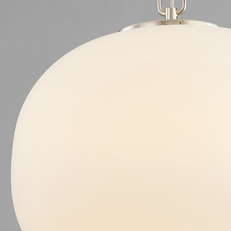 Polished Nickel Glass LED Indoor/Outdoor Pendant Light