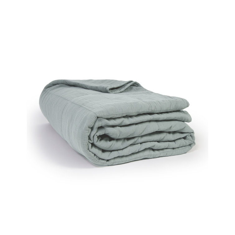 Antwerp Sky Blue King-Sized Cotton Quilted Coverlet