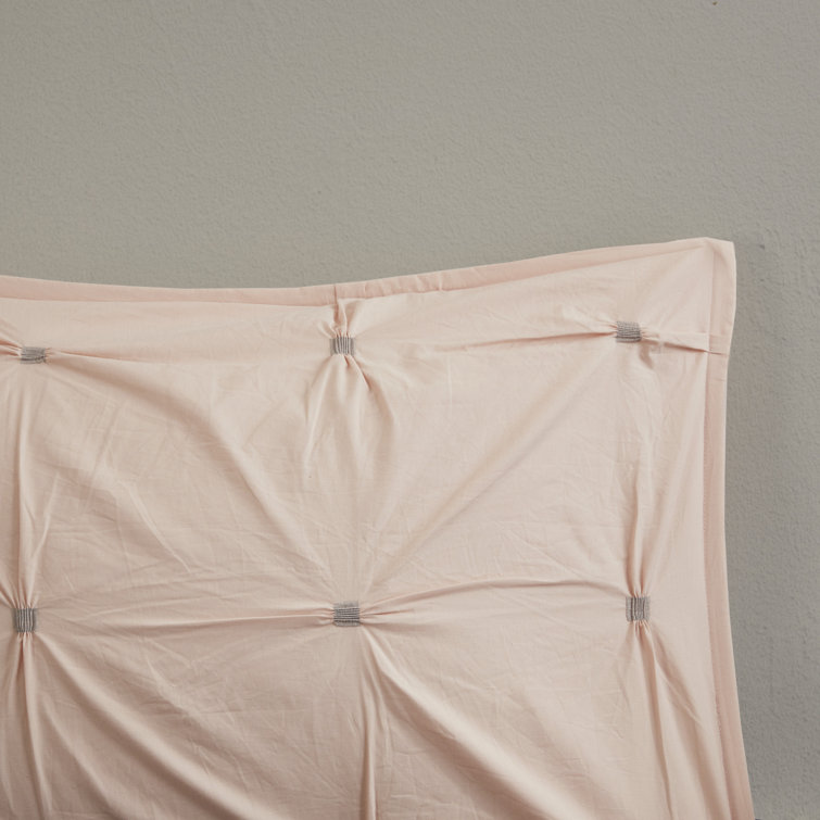 King White Cotton Embroidered Comforter Set with Shams